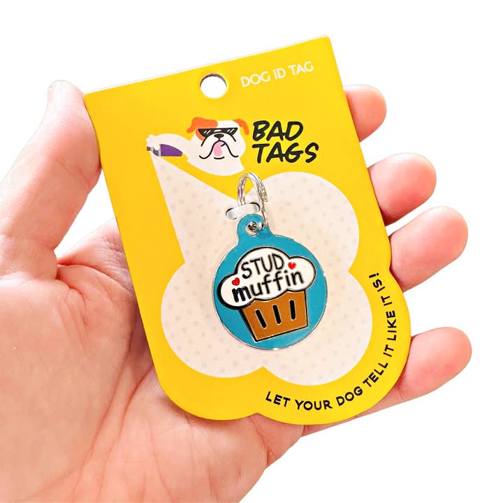 Bad Tags - Wholesale Pet Collar Charm - Cat/Dog - Cute Pet ID Dog Tag Charm - Stud Muffin1