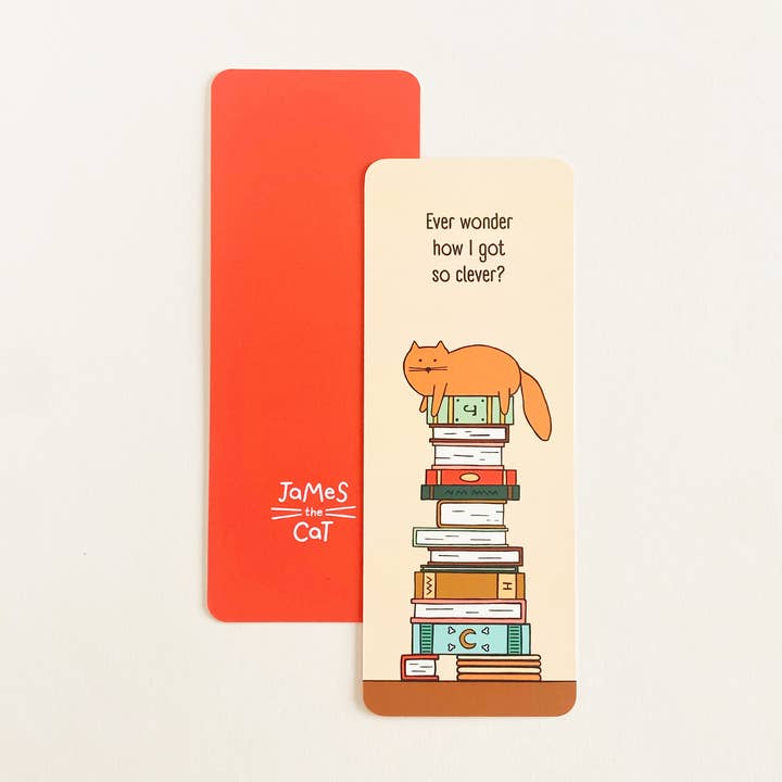 Clever Cat - Funny & Adorable James The Cat Bookmark for wholesale by James The Cat