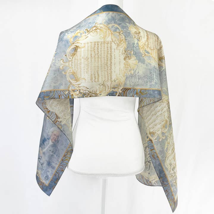 Bach Oblong Silk Scarf for wholesale by Opera Scarves