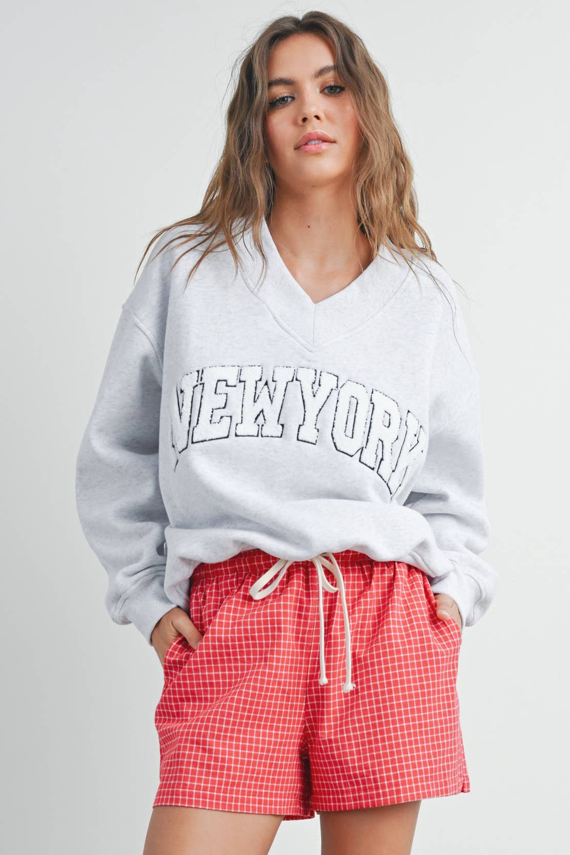 BUTTERMELON - Vendita all'ingrosso Pantaloncini - Donna - Shorts a quadretti con coulisse elastica - BMP745031