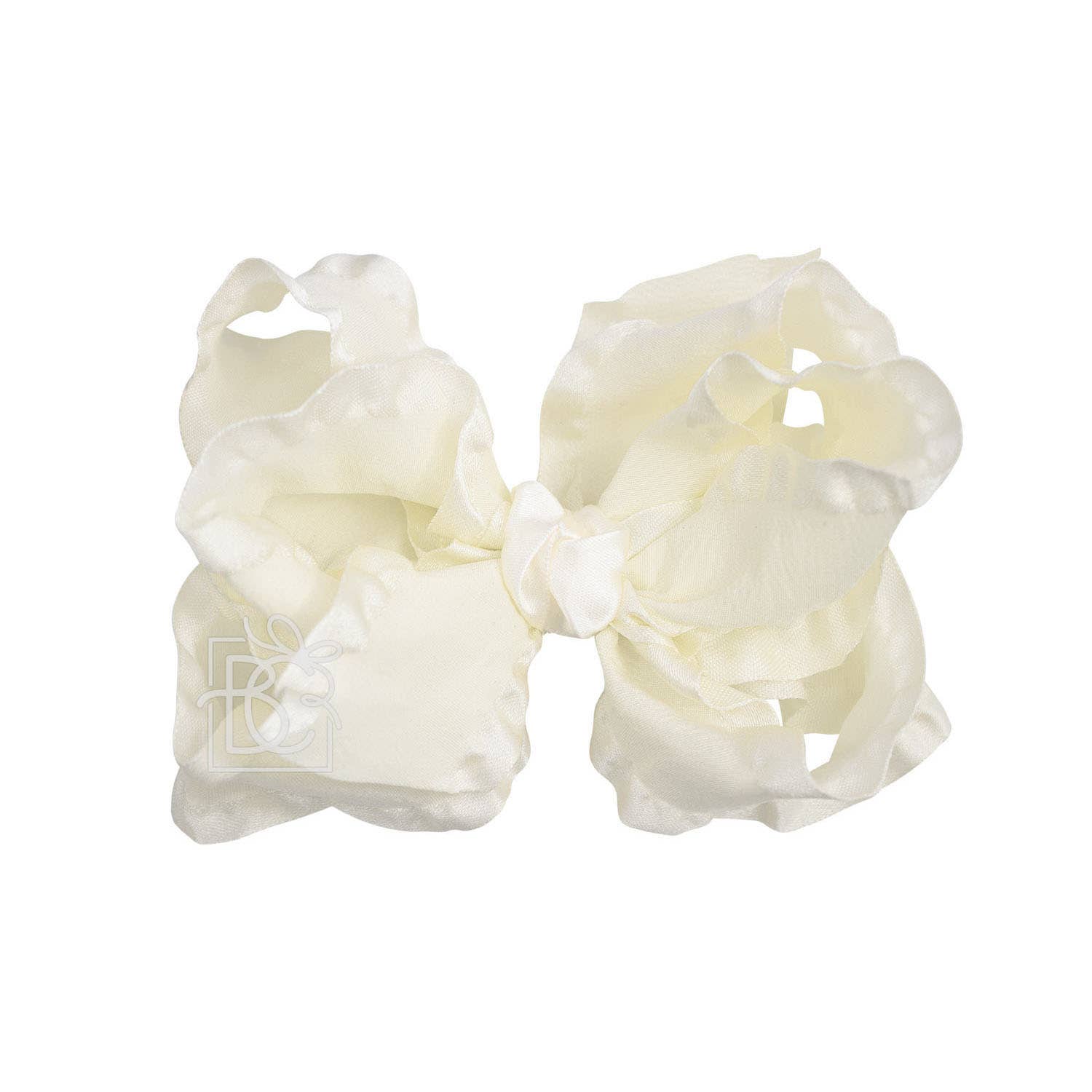 Beyond Creations, LLC - Wholesale Hair Bow - Kids - DOUBLE RUFFLE BOW ON CLIP40