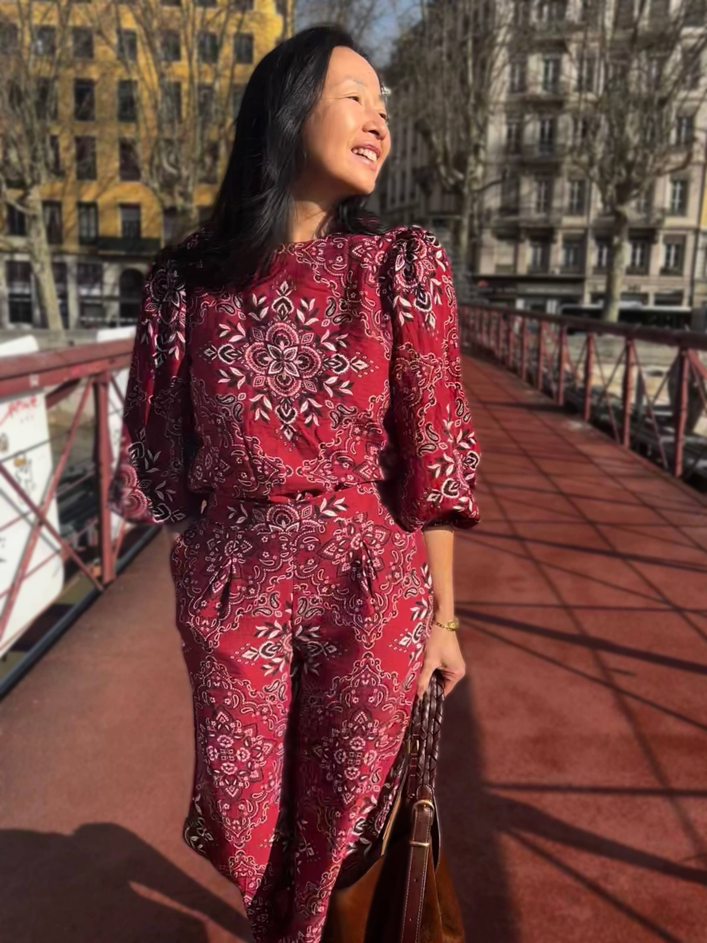 MY DRESS MADE - Wholesale T-Shirt - Women's - Scarlett bandana slub viscose fabric - printed in France1