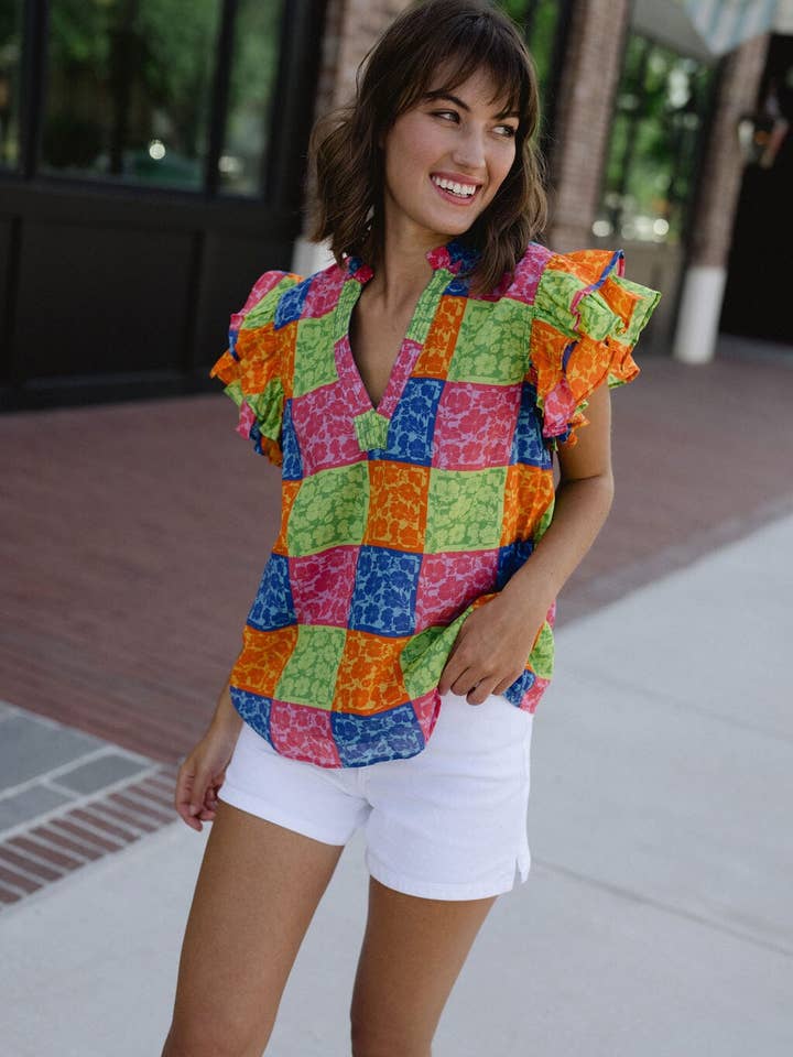 Delilah Flutter Sleeve Top for wholesale by Briton Court