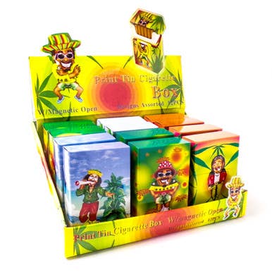 Étui à cigarettes en étain imprimé Fujima, écran 12 carats pour la vente par Mid America