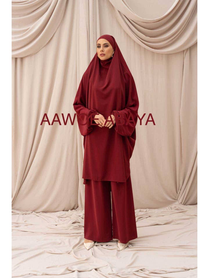 Aawoe Abaya - Wholesale Kaftan – Women's - Jilbab with Medina silk palazzo pants - 23556