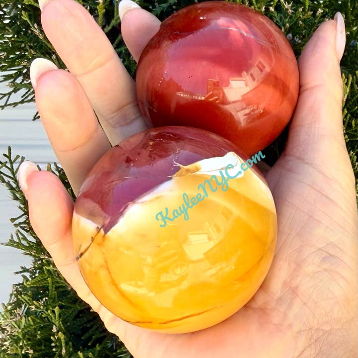 KayleeNYC - Wholesale Spiritual Stone/Crystal - 4-6 Pcs Natural Mookaite Sphere Crystal 2.9-3 lbs4