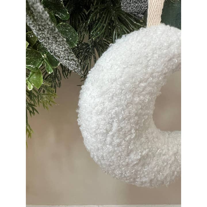 Edie & Joe – wholesale Ornament – Bouclé Moon Bauble Decoration 1