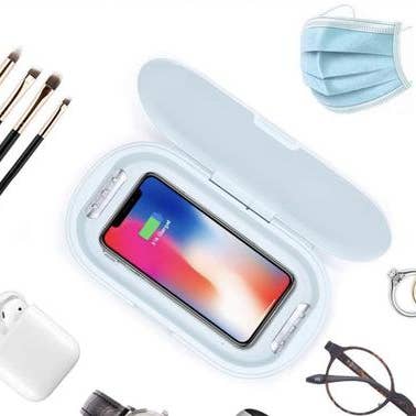 Funky Rico Inc - Vente Chargeurs portables - Chargeur sans fil avec boîtier de stérilisation UV - blanc3