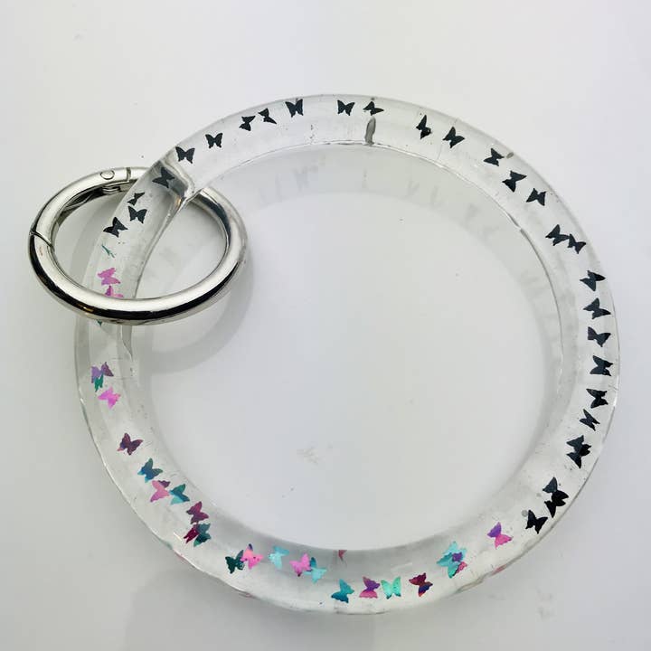 Clear Butterfly Keychain Bangle Armband alleen voor wholesale door Shop Drip Express