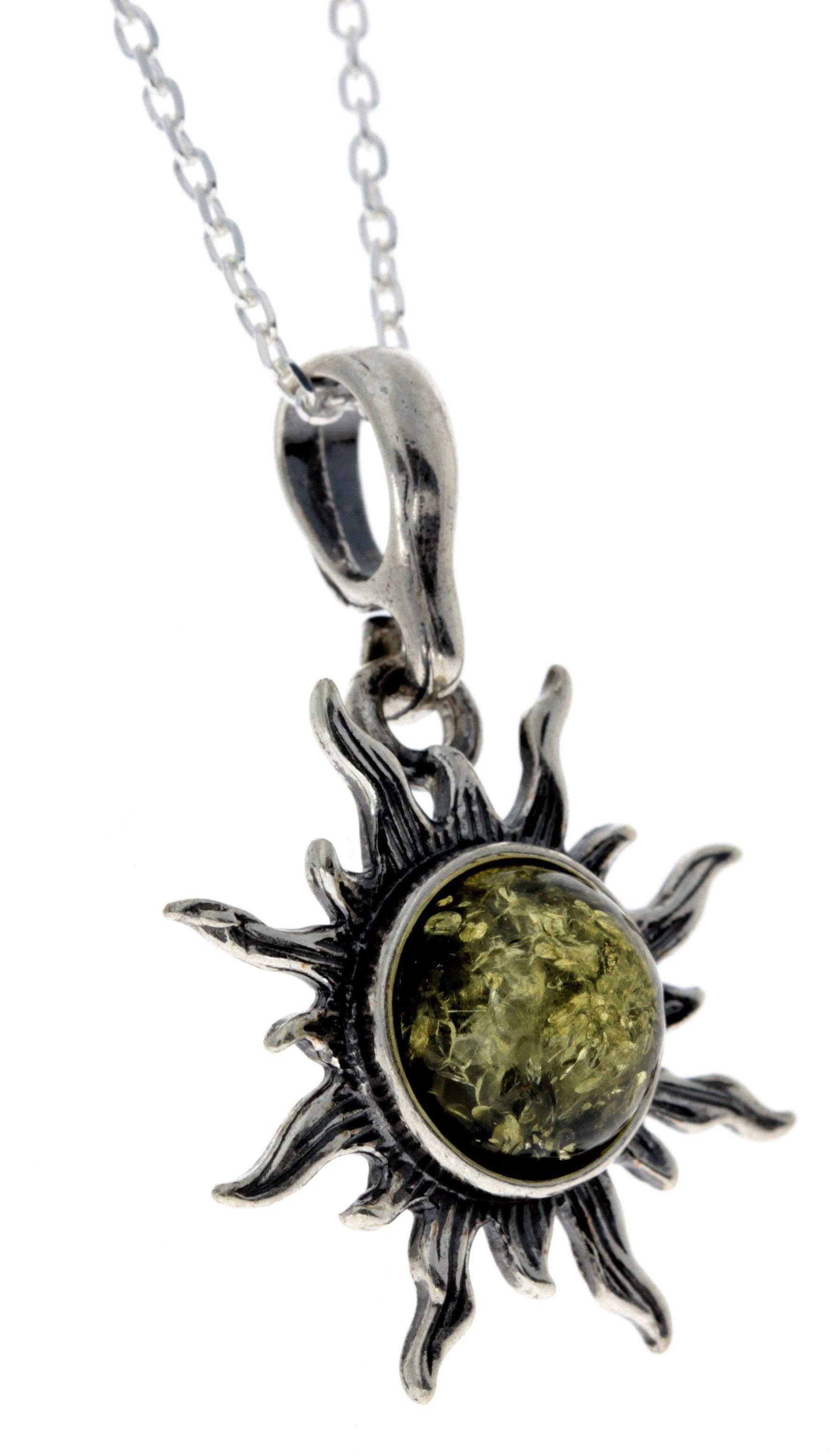 SilverAmber Jewellery - Venta al por mayor Abalorios/colgantes individuales - Colgante de sol de plata de ley 925 con ámbar báltico, 17649