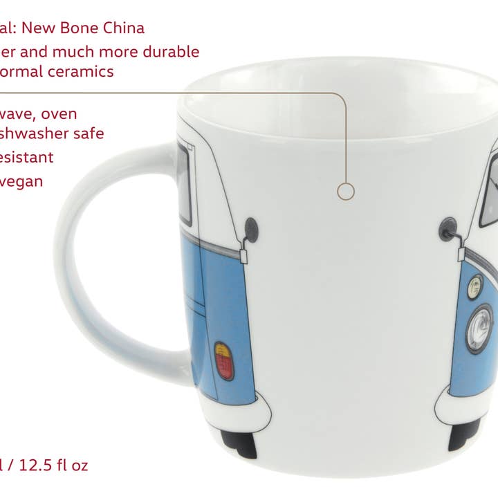 VW Collection by BRISA - Wholesale Coffee Mug - VW T1 Bus Coffee Mug 370ml - Blue