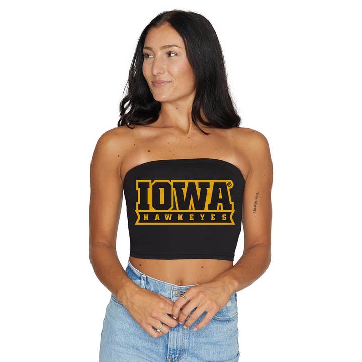 Top tubulaire noir Iowa Hawkeyes pour la vente par Lojo Collegiate Apparel