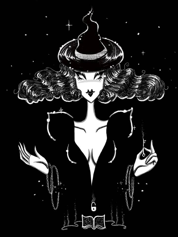 "Unbound Witch" Witchy Fine Art Print for wholesale by Stefani Rabideaux