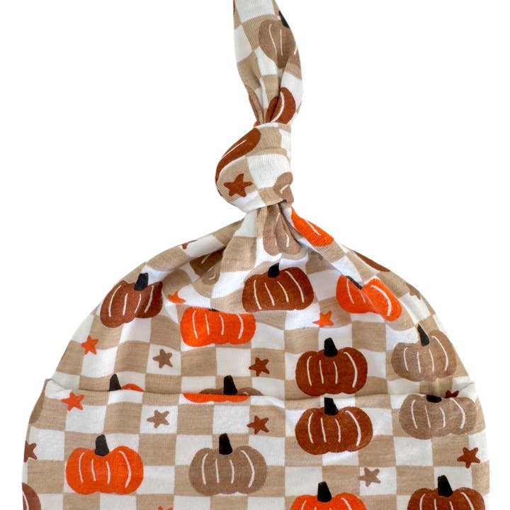 SpearmintLOVE - Vendita all'ingrosso Berretto - Bambini - Berretto a Nodo, Zucca a Scacchiera0