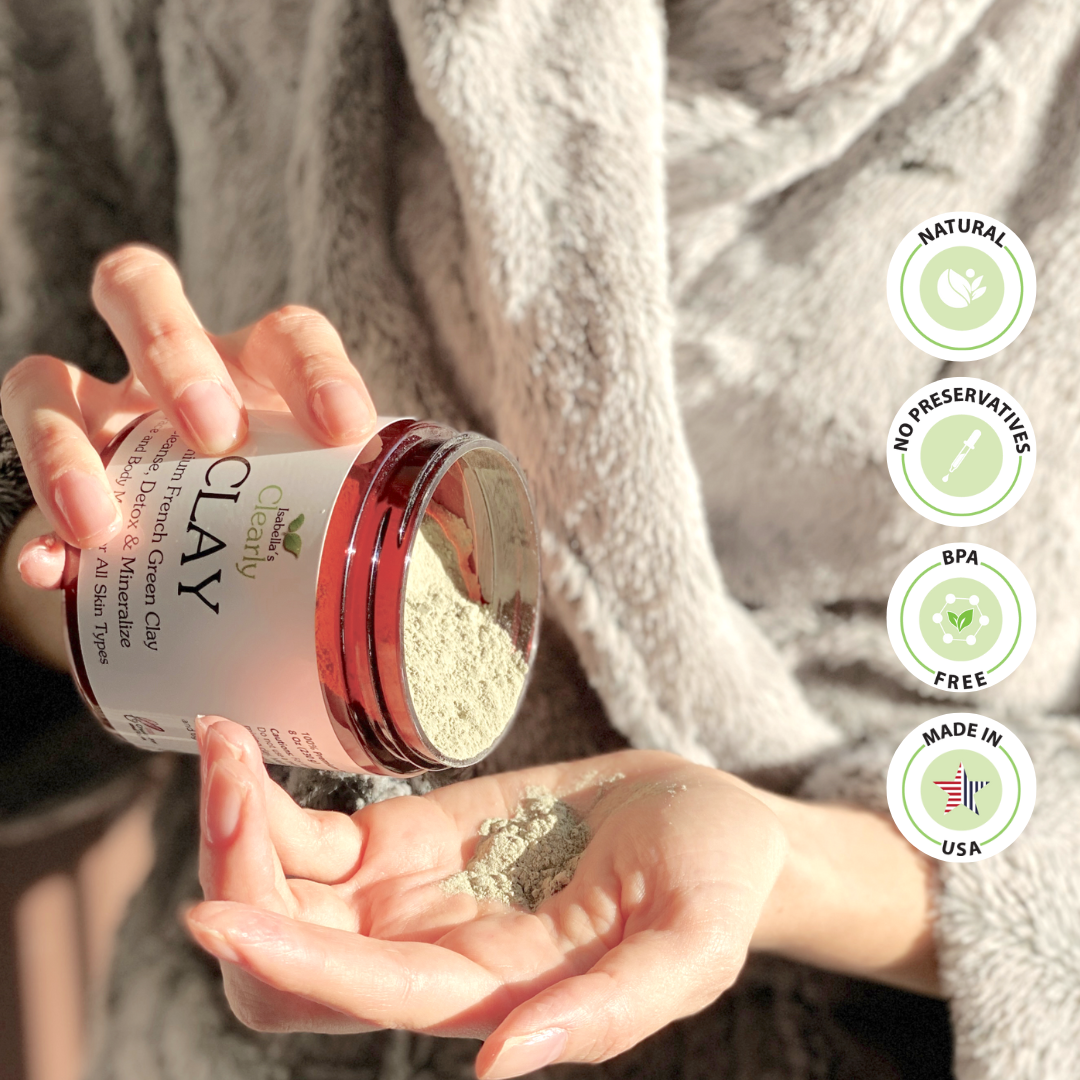 Isabella's Clearly - Wholesale Skincare Face Mask - CLAY, French Green Clay Powder for Face Mask7