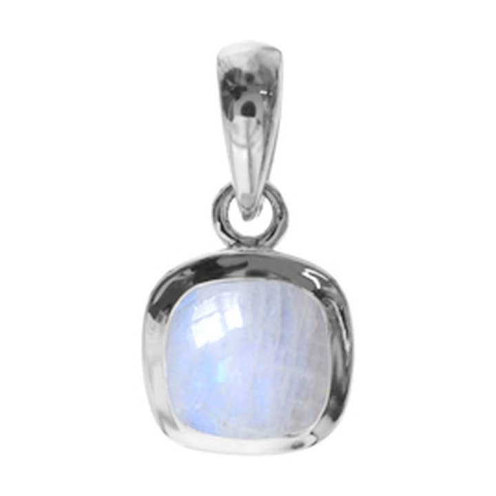 Samira rainbow moonstone squircle pendant for wholesale by Kali Ma Designs - Sterling Silver Jewellery