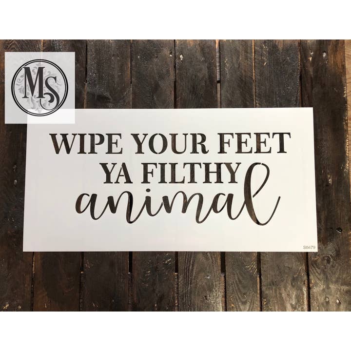 S0479 Veeg je voeten je smerige dier - 2 maten beschikbaar voor wholesale door Muddaritaville Studio