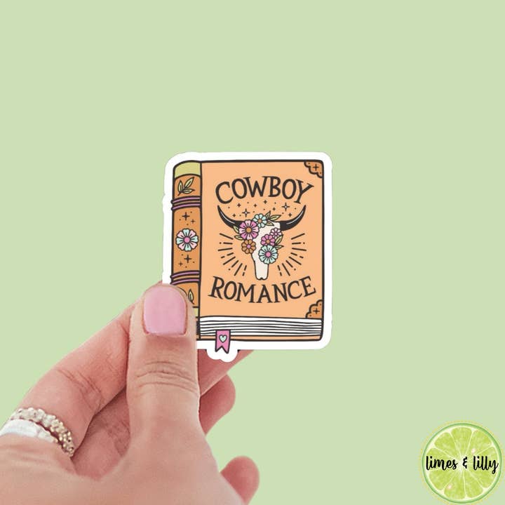 Cowboy Romance Book Sticker | Kindle Sticker | Bookish Stickers | Bookish Sticker | Western | Cowgirl | Romance Tropes for wholesale by Limes & Lilly
