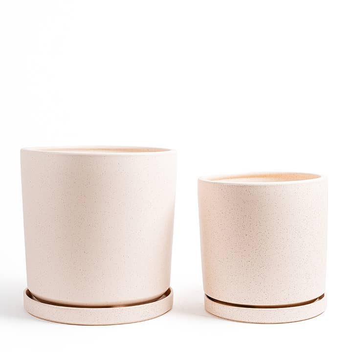 Momma Pots - Vente Pot - Pots cylindriques de 10,5 pouces (1 pièce) et 12,5 pouces (1 pièce) avec soucoupes à eau13