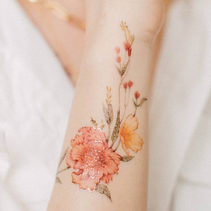 Roses & Rabbits Temporary Tattoo Stickers for wholesale by PAPERSELF