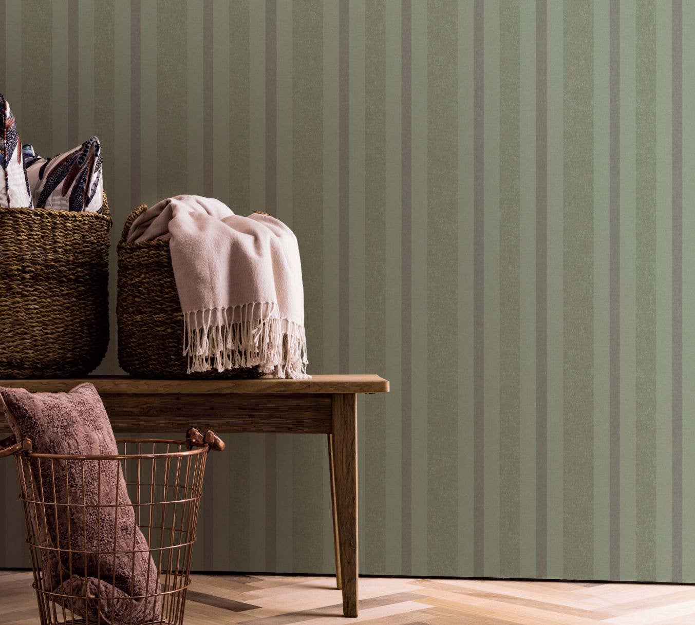 Marburg - Wholesale Wallpaper - Wallpaper green stripes for bedroom, living room or kitchen1