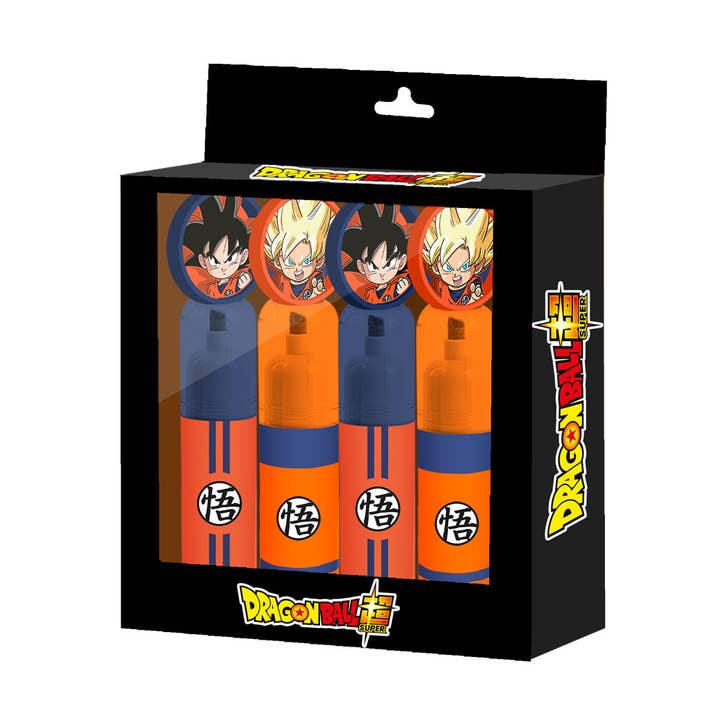 Dragon Ball-Pack of 4 Highlighters: Coral and Blue for wholesale by KARACTERMANIA