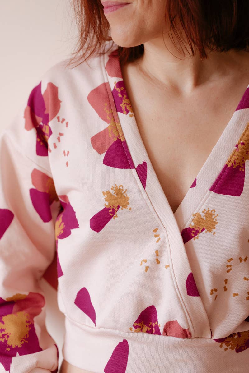 Eglantine et Zoé - Wholesale Fabric - Anémona Nude Cotton Sweat Fabric1