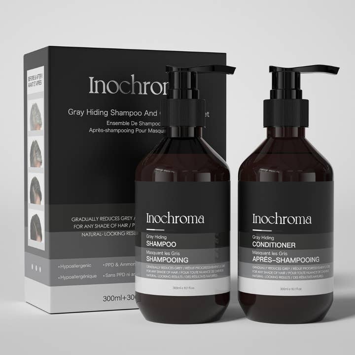 Inochroma Gray Hiding Shampoo and Conditioner Set for wholesale by Inochroma