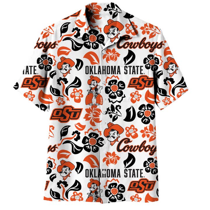 Oklahoma State Cowboys Men's Vault Floral Shirt for wholesale by Wes and Willy