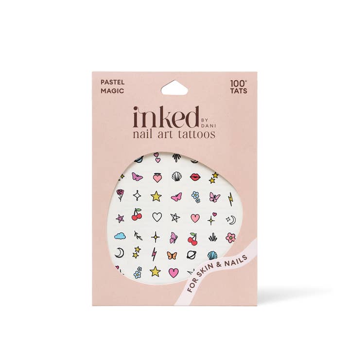 INKED by Dani - Wholesale Nail Art/Decal - Pastel Magic Nail Art Temporary Tattoo Pack