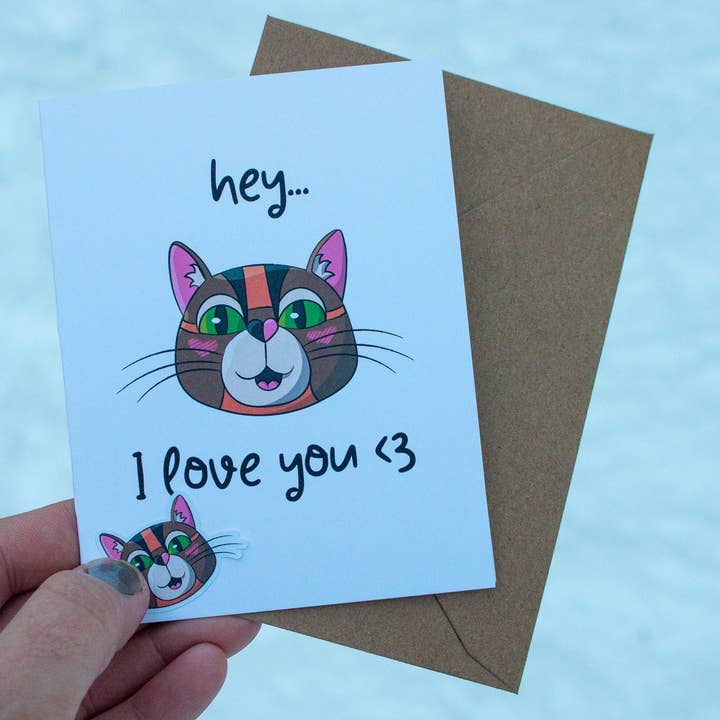 Hey I Love You Greeting Card for wholesale by Rye & Co.