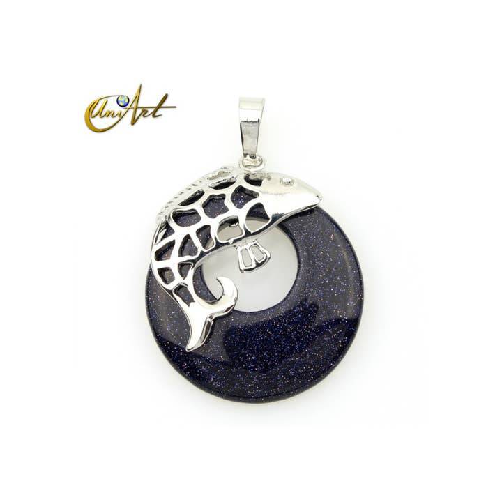 UniArt - Wholesale Individual Charm/Pendant - Fish Pendant With Mineral Donut
