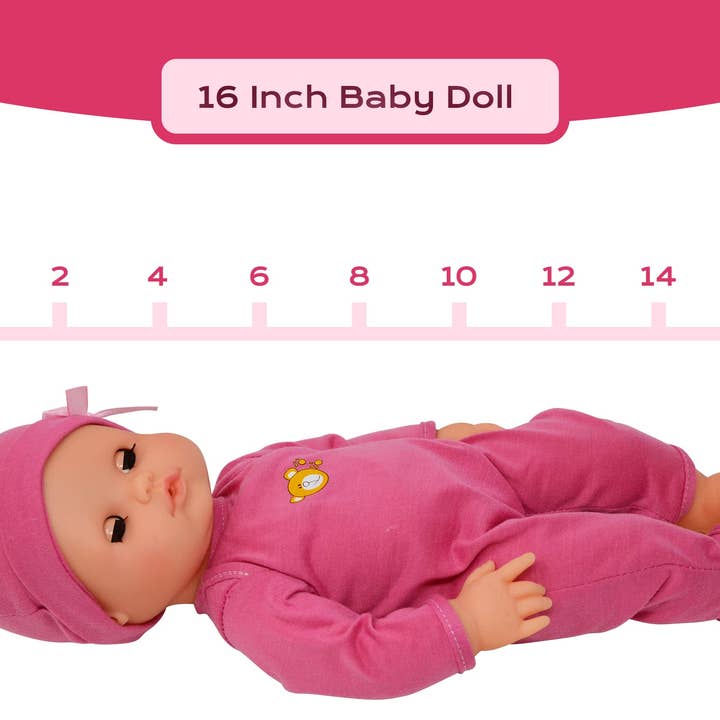 The New York Doll Collection - Wholesale Doll Accessory Kit - Kids - Interactive 16” Baby Doll Toy Doctor Kit Set for Kids – Pink