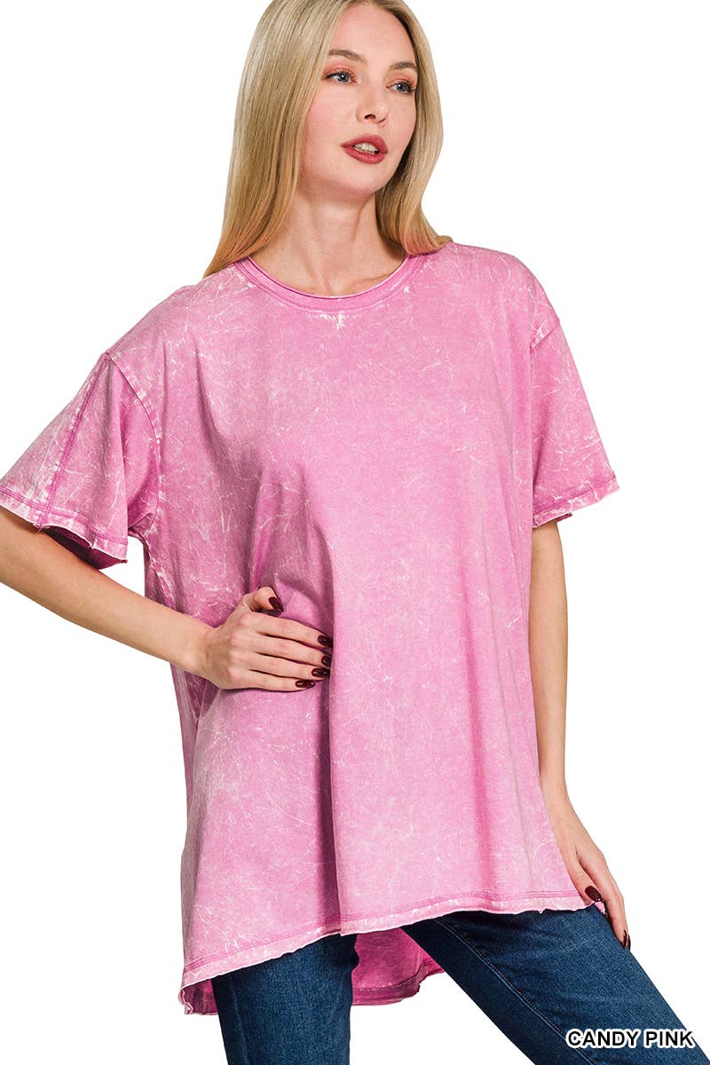 42POPS – wholesale T-shirt – women's – "._ SI-25351 Vintage Washed Short Sleeve Top As shown60