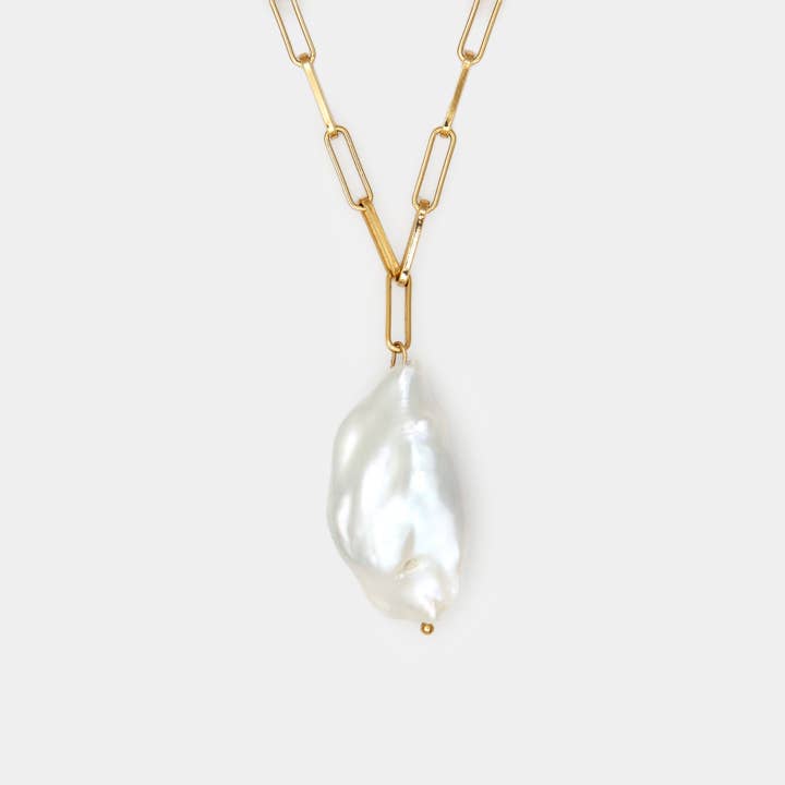 Luna Baroque Pearl Necklace for wholesale by Deux Lions Jewelry