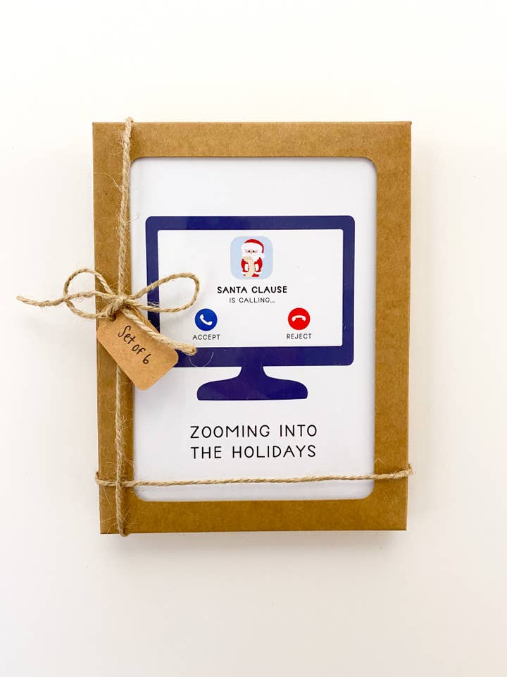 Lost In Lettering - Wholesale Christmas Card - Holiday Card Set of 6 - Zooming Into The Holidays | A20