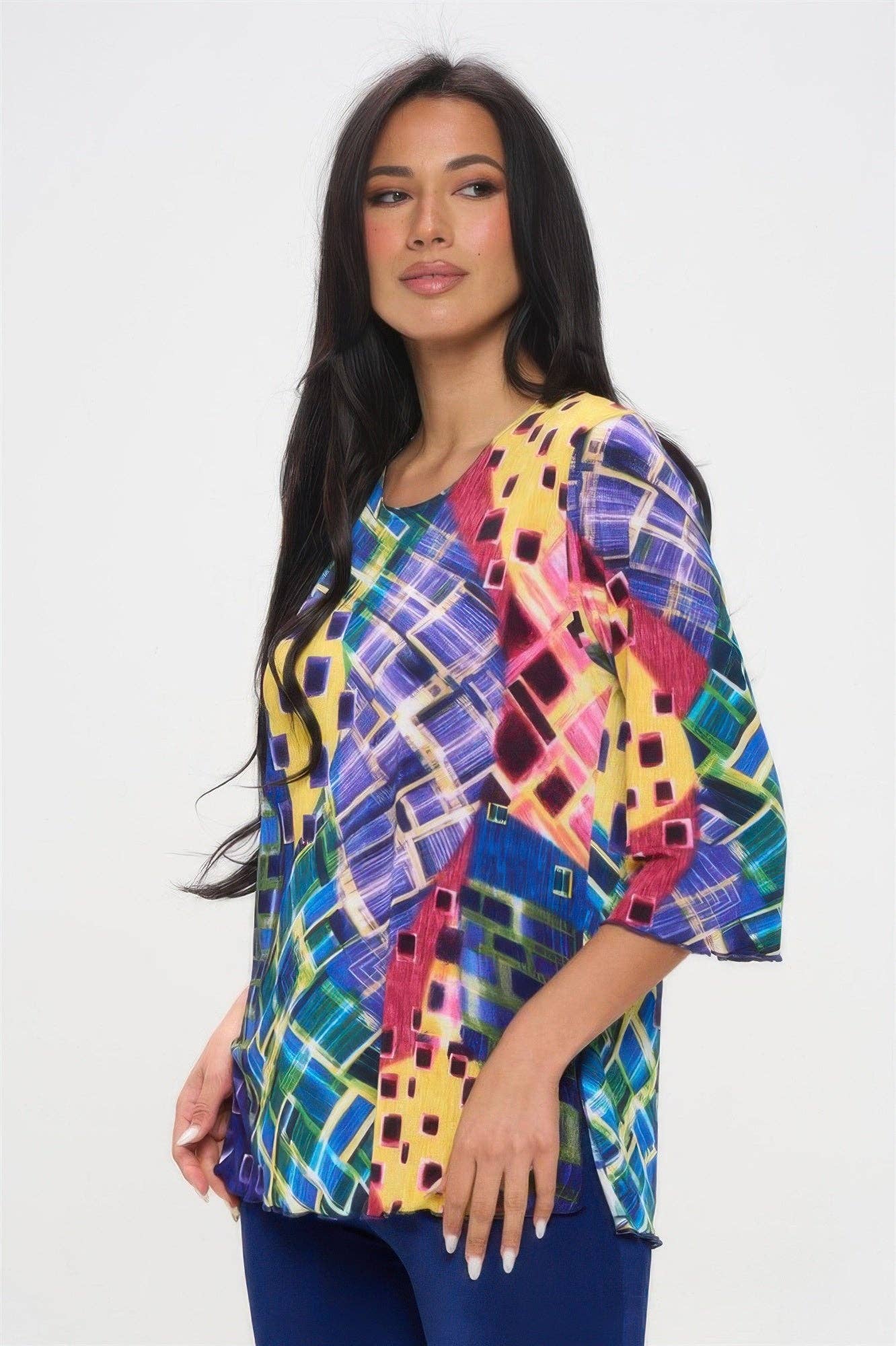 CC Wholesale Clothing - Wholesale Blouse - Women's - Print Quarter Sleeve Top2