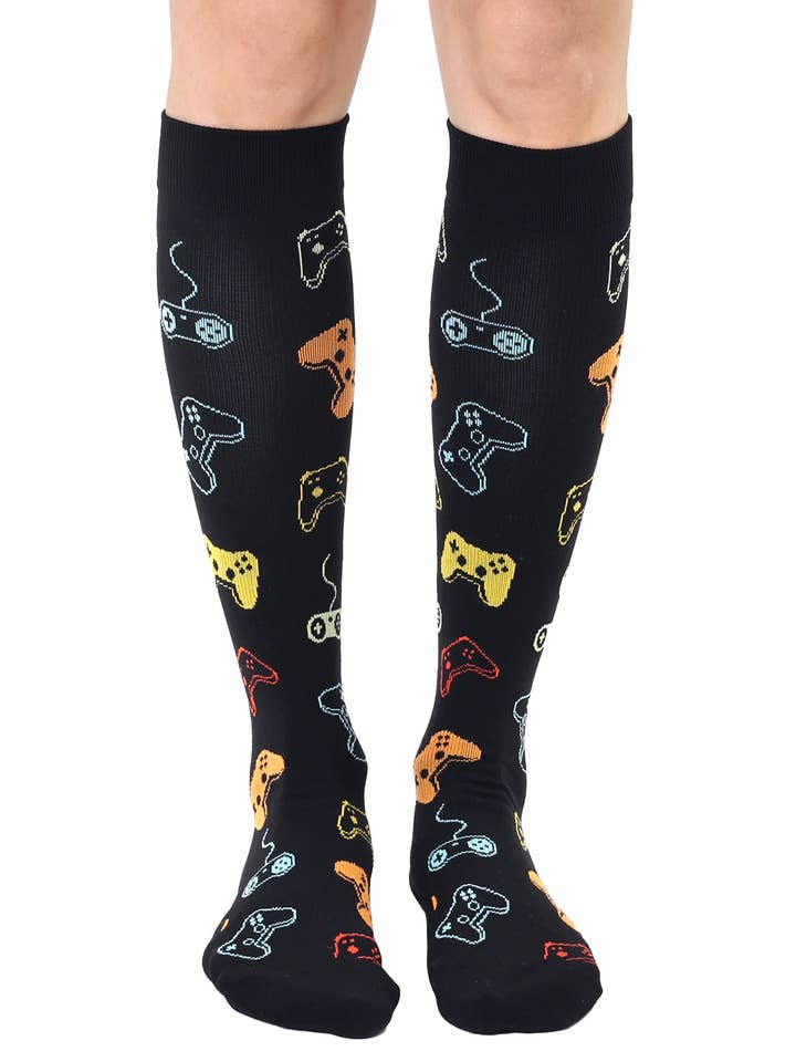 Compression Socks (15-20mmHg) - Game Controller - Black for wholesale by Living Royal