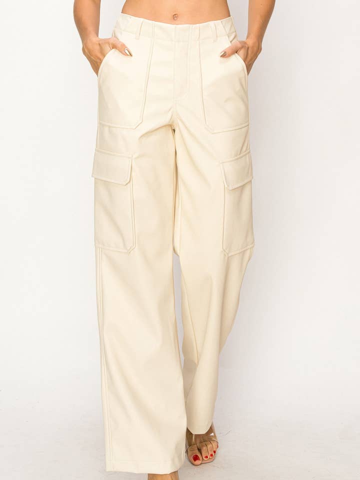 Cargobyxor i konstläder med breda ben för wholesale av LINZY