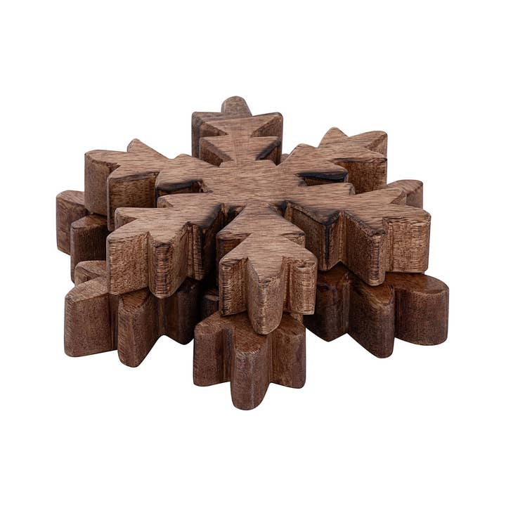 Voglrieder - Wholesale Christmas Decoration - Snowflake wooden figures, set of 2, decorative figure, 18 x 18 cm5
