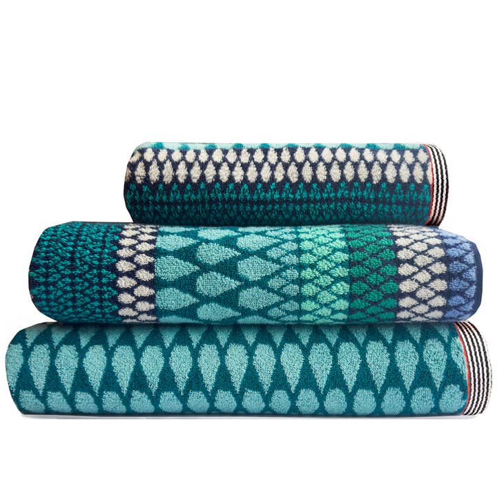 Cotton Bath Towels in Navy and Teal Blues | Olivia 600 GSM for wholesale by Margo Selby