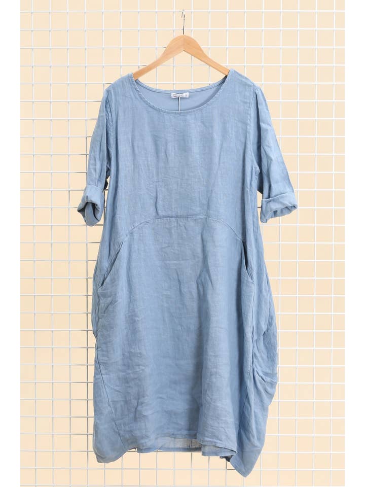 LINEN & COTTON HOUSE - Wholesale Dress - Women's - 44352 100% LINEN DRESS