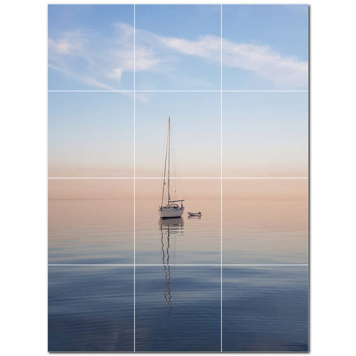 Skibsbåd Keramiske fliser Vægmaleri PT500224 for engroshandel hos Picture-Tiles.com