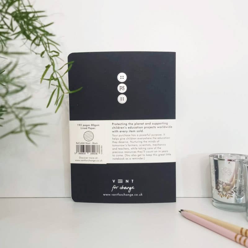 VENT for Change – Caderno por atacado – Caderno A5 RECLAIM - Preto2
