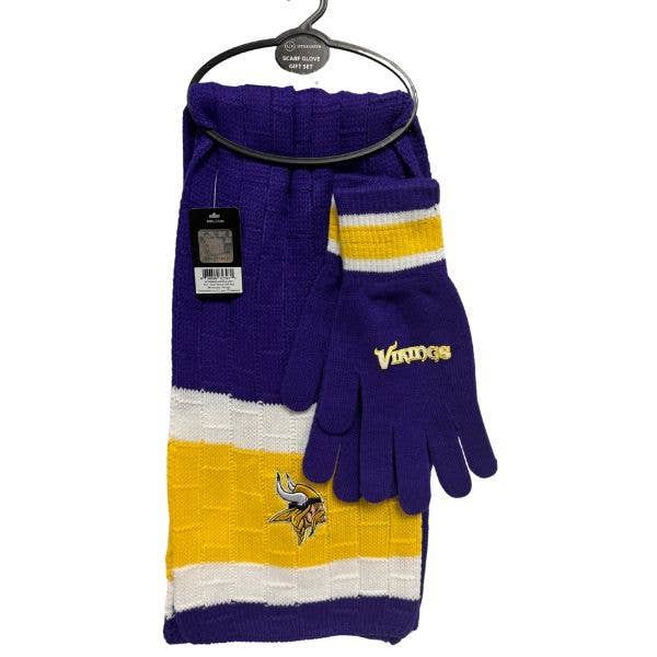 St. Louis Wholesale LLC - Wholesale Gloves - Unisex - Minnesota Vikings Scarf and Glove Set - Heavy Knit Classic