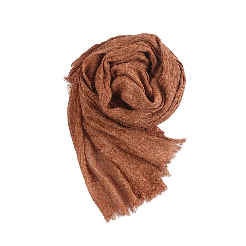 MoodGold - Wholesale Scarf - Women's - Solid Color Wrinkle Texture Headscarf0