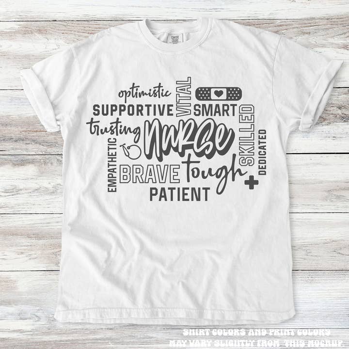 Madi Moosh – Engroshandel T-shirt med print - Dame – Sygeplejerske RN Sygeplejestuderende T-shirt - Trykt på Comfort Colors