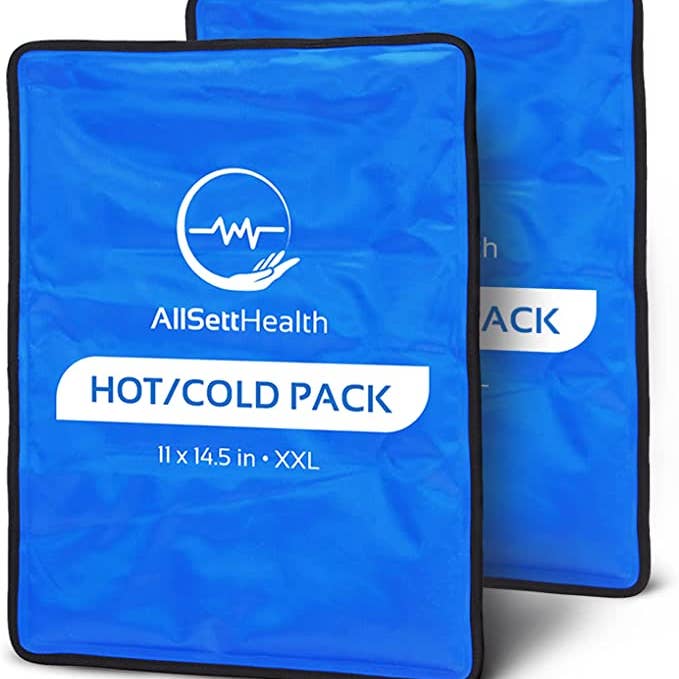 AllSett Health - Wholesale Hot/Cold Compress - 2 Pack XXL Reusable Hot and Cold Gel Ice Packs for Injuries