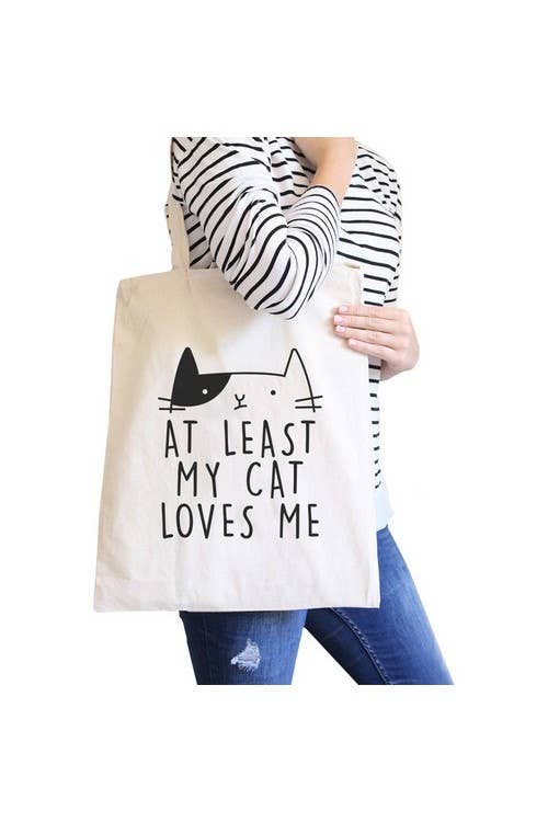 365 In Love - Wholesale Tote Bag - Women's - At Least My Cat Loves Me Canvas Bag1