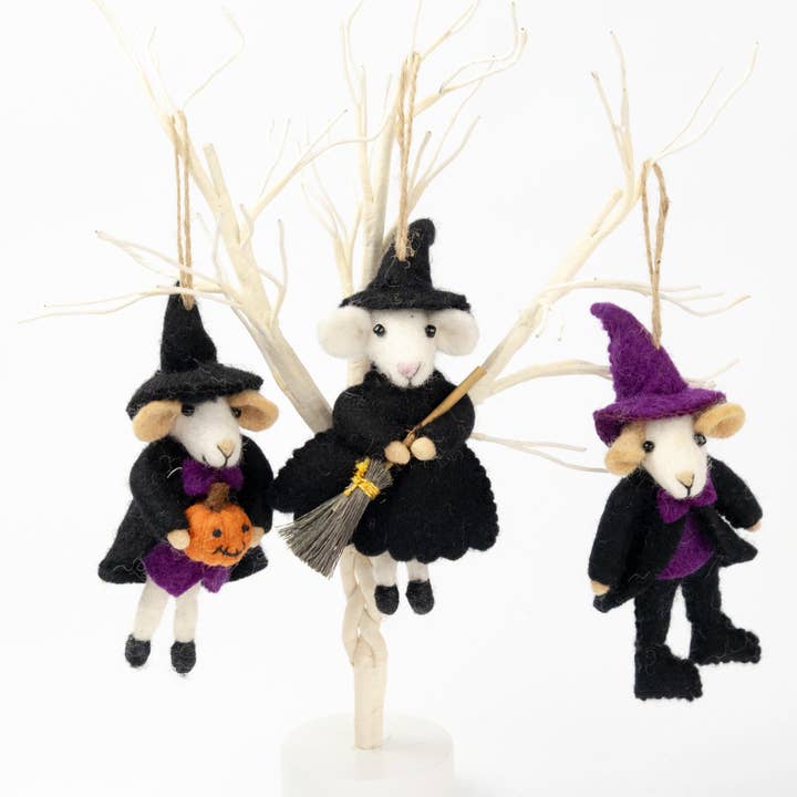 The Winding Road - Wholesale Ornament - Ornament - Halloween Decor - Felt Halloween Mice - NEW!1